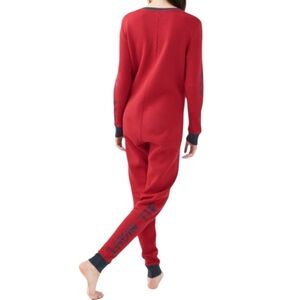 AEROPOSTALE LLD Red Onesie Pajamas All Day All Night Women Small Cozy Sleepwear